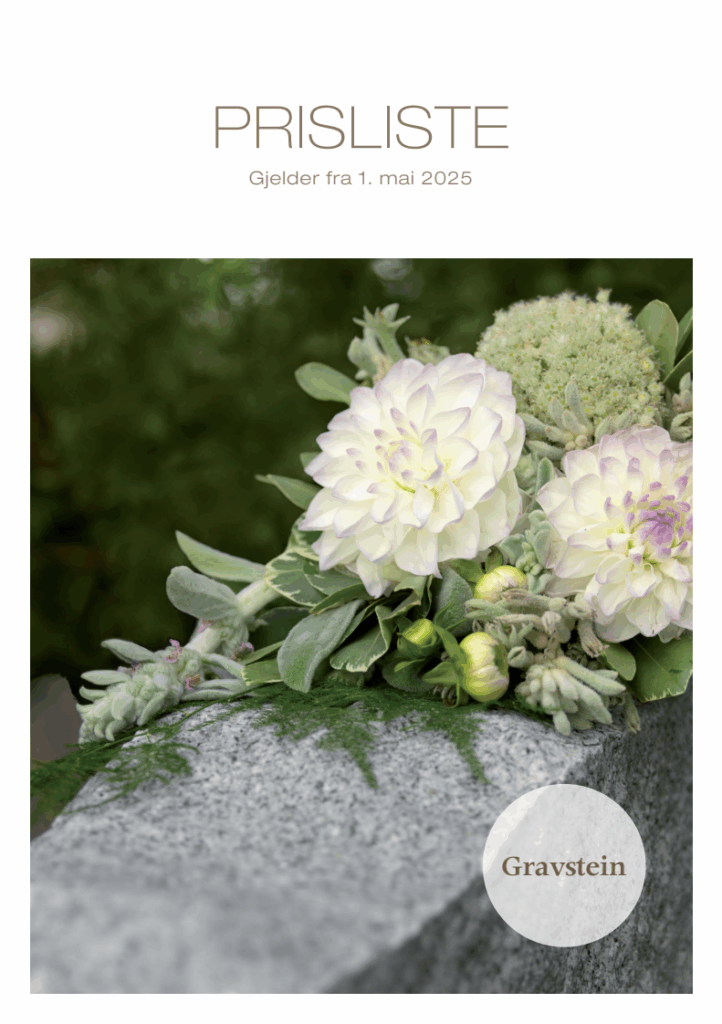 Prisliste Gravsteiner Mai 2025