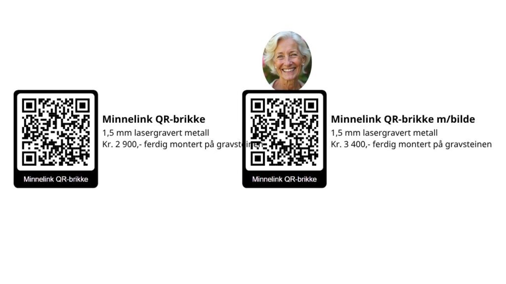 Minnelink QR brikke, pris